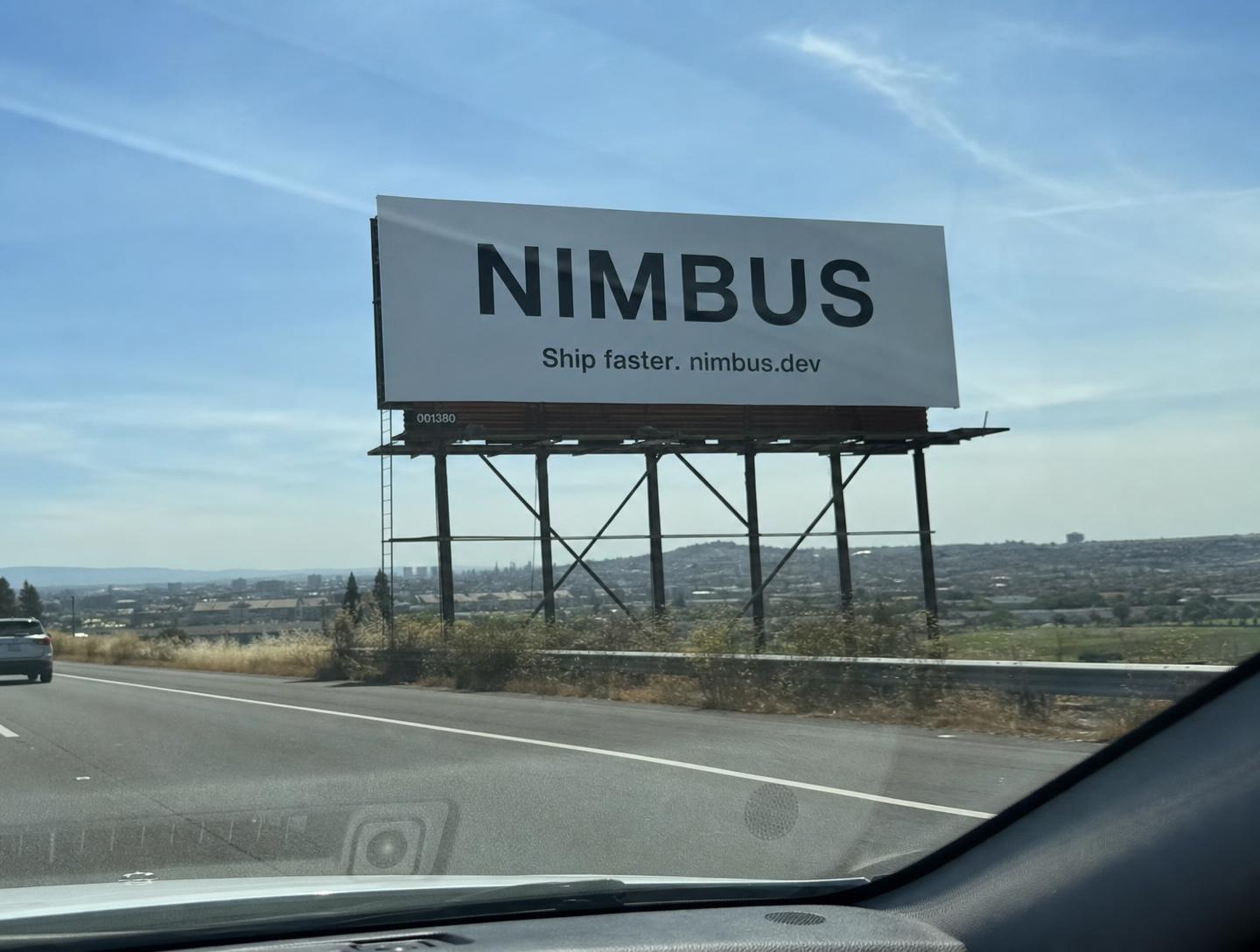 Startup billboard alongside US-101 heading into San Francisco